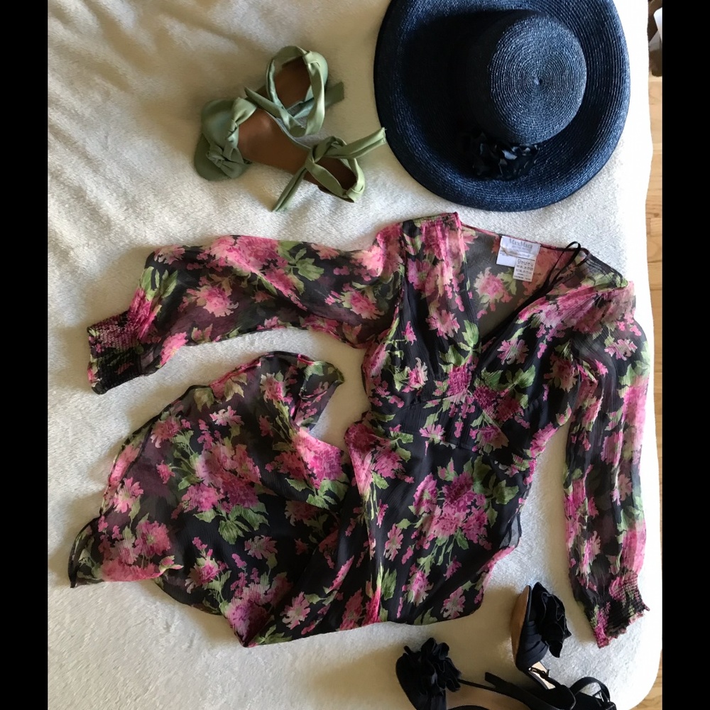 MaxMara Italy Stunning Floral Dress w/ Custom Slip Sz. 2